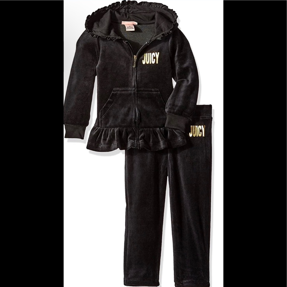 Two piece hooded velour sweatsuit